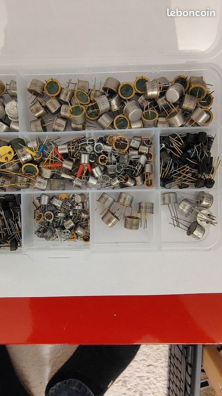 Lot 300+ transistors vintage TO-5 TO-18 pattes dorées 60-70 TI Motorola (image 3)