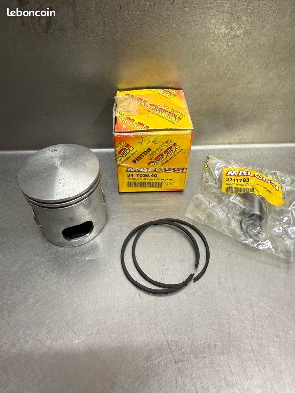 Kit Piston MALOSSI 70cc 47,4 Mm - Segments Haute Qualité Pour Minarelli Morini