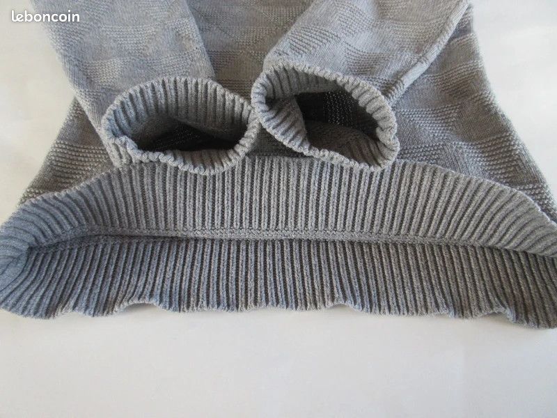 Pull Garçon Aribas 12 Ans - Gris - Polyester Et Coton - Longues Manches