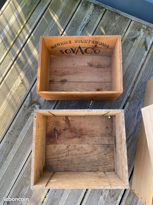 Lot De 4 Caisses En Bois Vintage Altes Land - Caisses à Fruits/pommes, Dimensions ~50x40x30cm, Style Rustique