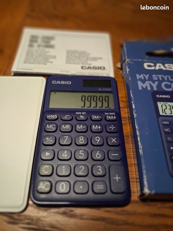 Casio SL-1000SC Calculatrice de poche 10 chiffres panneau solaire, pile or - Beaux