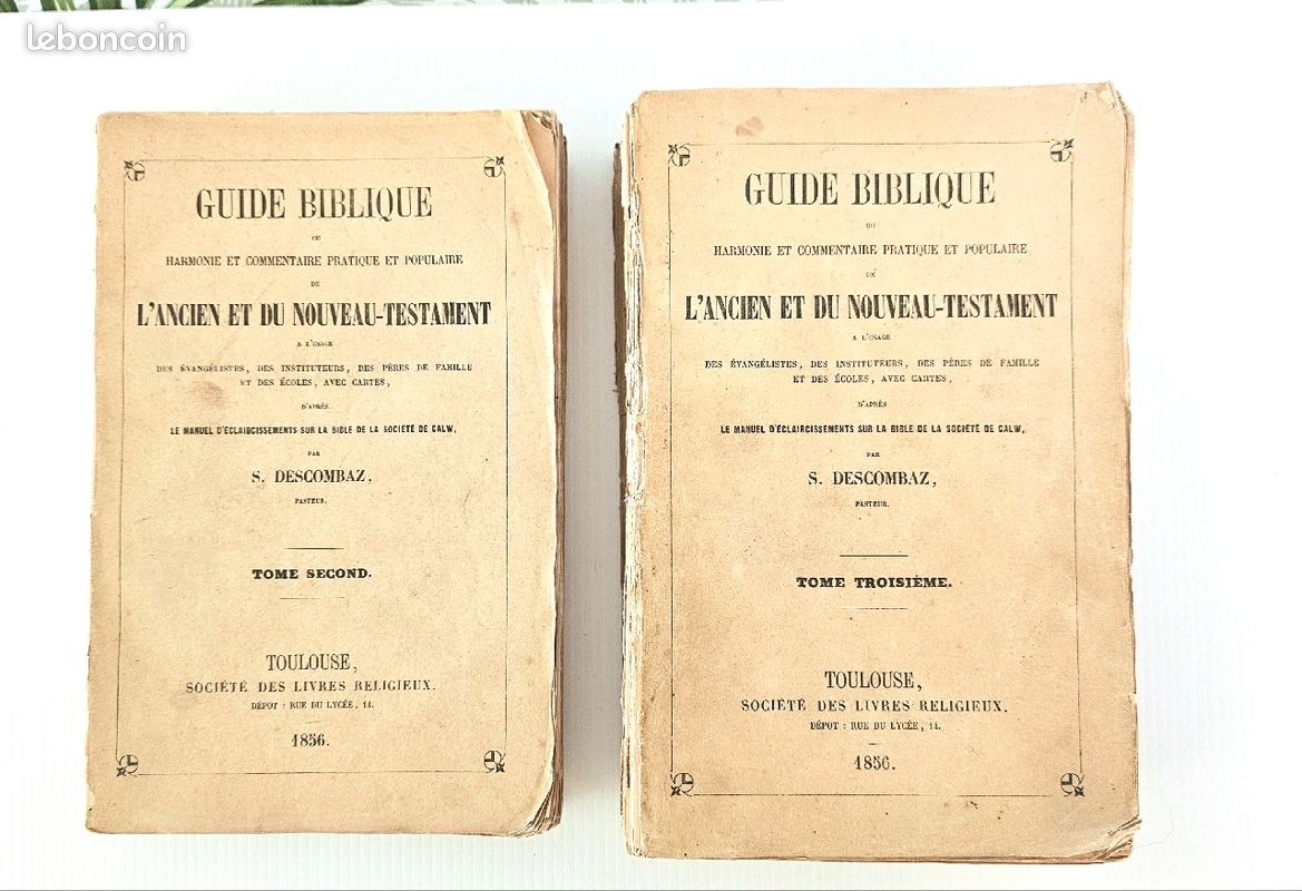 1856- Religion protestante- 2 tomes- Harmonie et commentaire pratique et populaire (image 1)