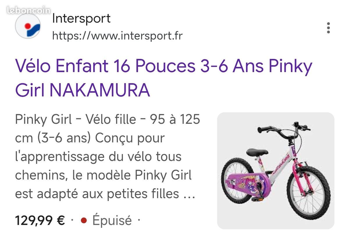 Intersport Velo Pour Fille Ans Vélo Fille Nakamura 16