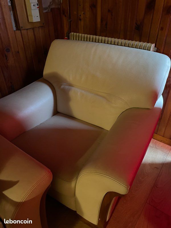 Canapé et fauteuil en cuir (image 2)