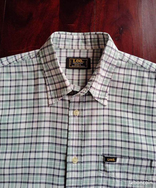 Chemise LEE Vintage Années 90 - Taille S Blanc Coton - Excellent État