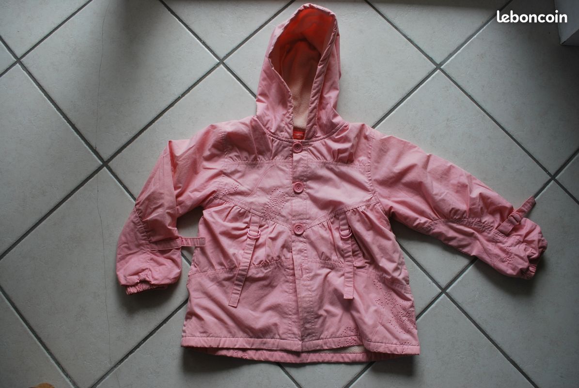 Manteau rose molletonné à capuche ans Vêtements
