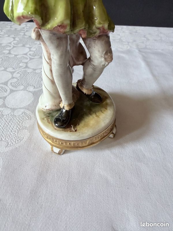 Musicien au Hautbois - Statuette Porcelaine Allemande (image 8)