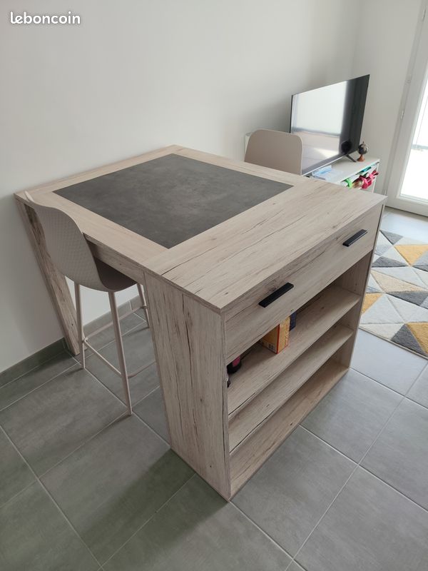 Table haute avec rangement (image 1)