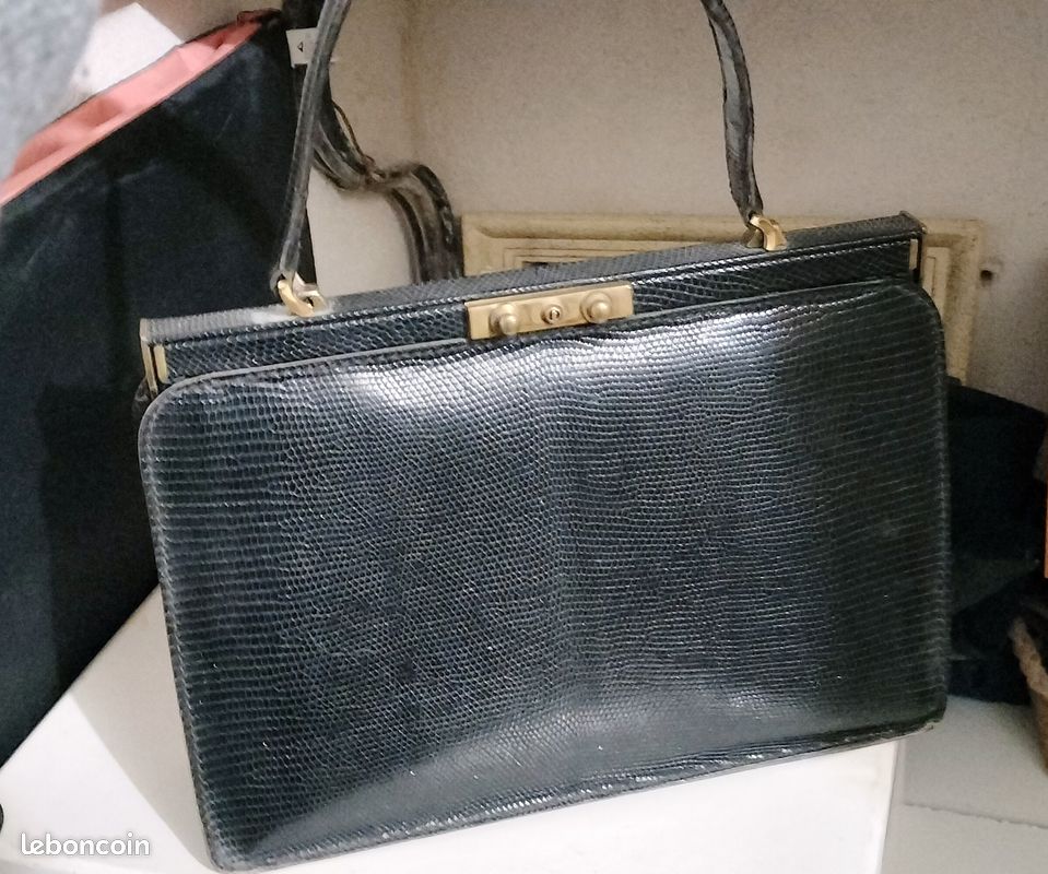 Ancien sac a main en cuir (image 1)