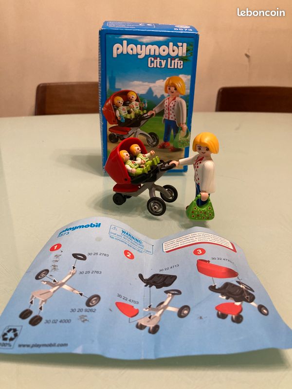 Playmobil 5573 - Maman avec jumeaux et landau - 2014 (image 1)