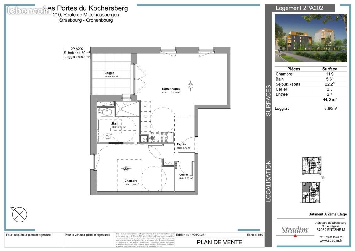 Appartement 2 pièces 44 m² (image 3)