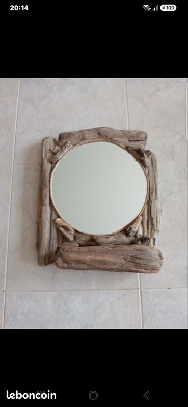 Miroir en bois flotté neuf (image 1)