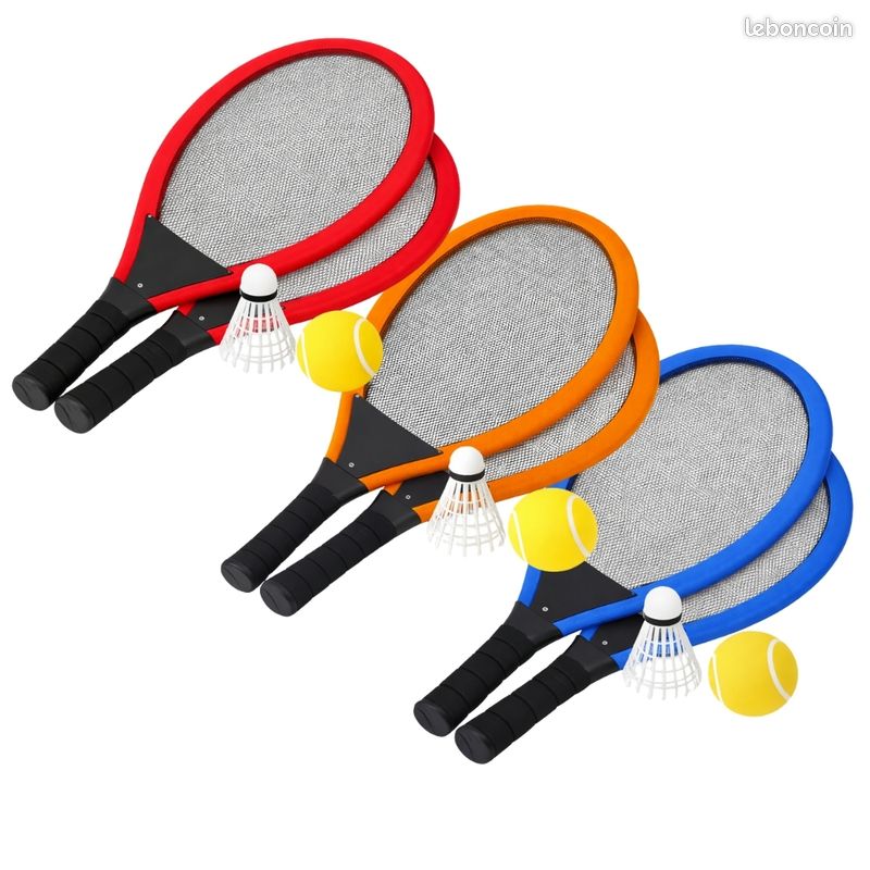 VAG Kit De Raquette De Badminton Avec 2 Balles Jeu De Sport Extérieur Jouet D'Enfant Garçons