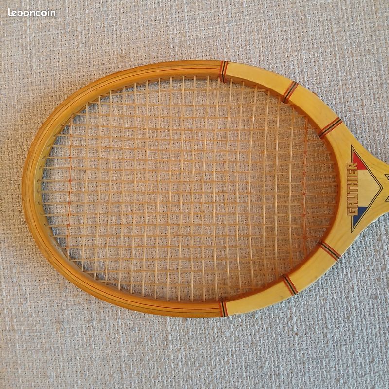 Tennisschläger Holz alt Gauthier G.O.G Cordage guter Zustand - Griff 2