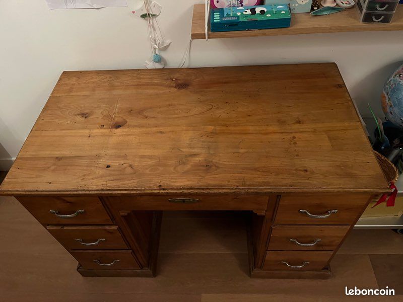 Bureau vintage bois massif (image 6)