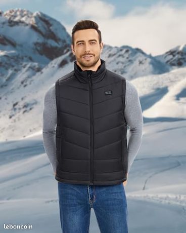 Gilet Chauffant Homme Toastiv – 8 Zones, Batterie 18400 MAh, Polaire, 3 Niveaux (jusqu'à 65°C), Lavable – Idéal Ski Et Hiver