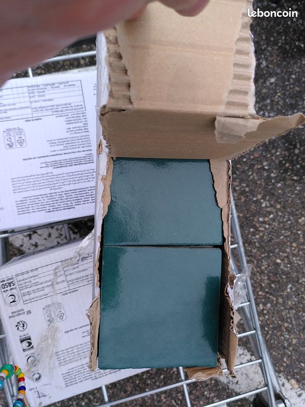 2 cartons carreaux zellie vert profond, mural (image 1)