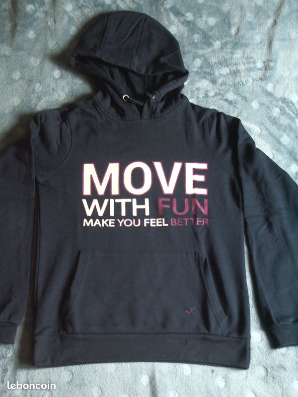 Sweat à capuche bleu marine "move", taille XS, fille (image 1)