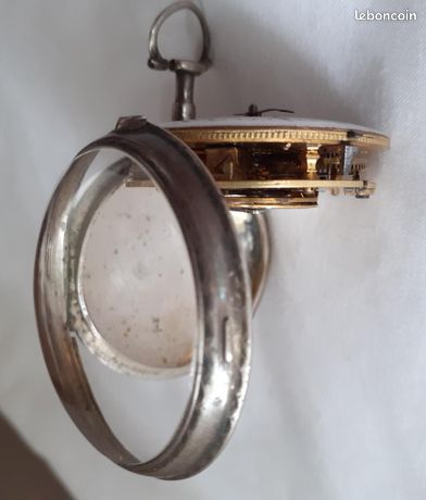 Montre à Gousset Ancienne Homme 'Le Coq' Ciselée En Argent Massif - Début XIXe, France