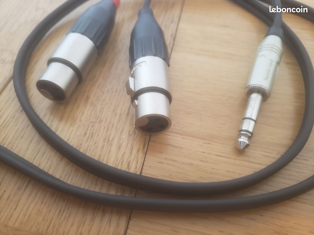 Câble Y 2XLR mâles vers 1 Jack stereo Longueur 1.5m - Amphenol (image 2)