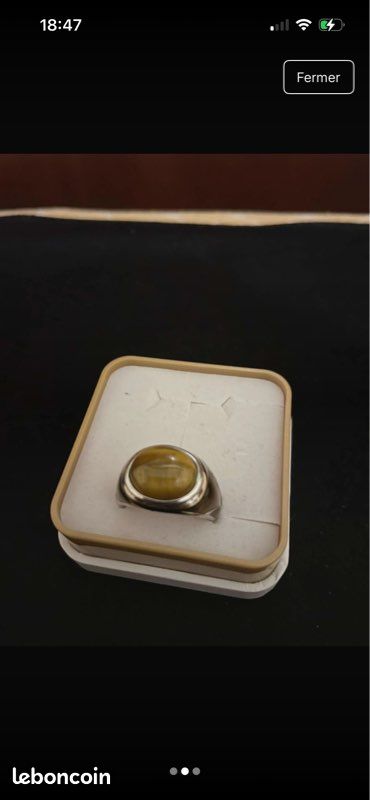 Bague homme argent œil de tigre (image 2)
