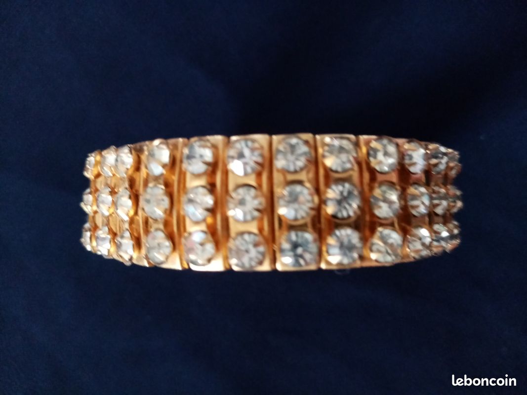Bracelet doré et strass (image 3)