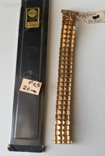 Bracelet De Montre ZRC Extensible En Acier Plaqué Or - Vintage Années 70 - Occasion