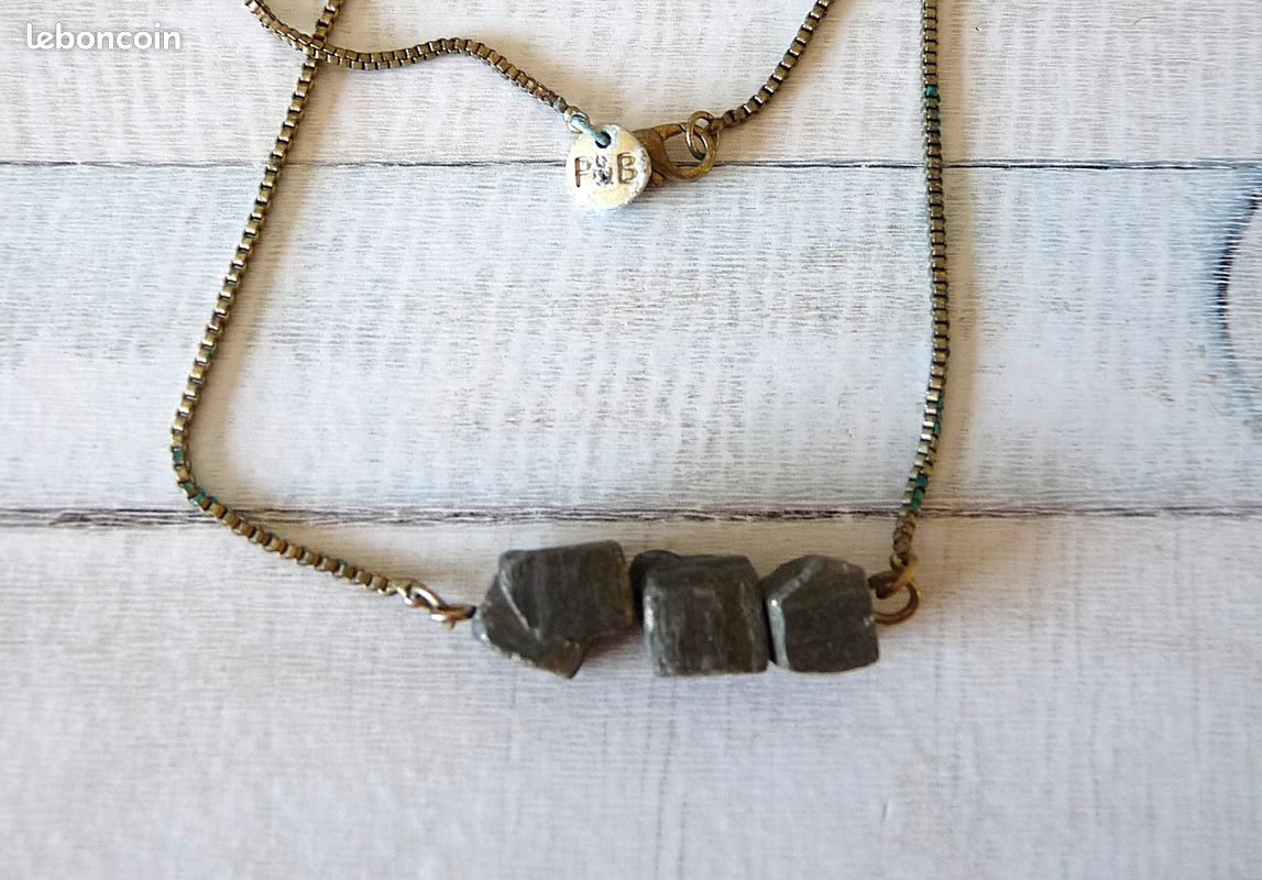 Sautoir bleu, collier coquillage bleu (image 4)