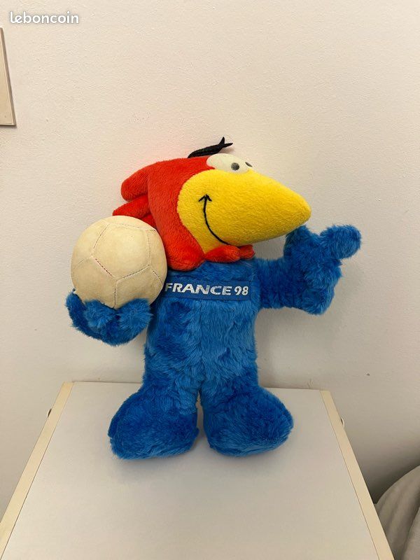 Peluche Footix - Mascotte Coupe Du Monde 1998 - France - 10 Pouces - Occasion