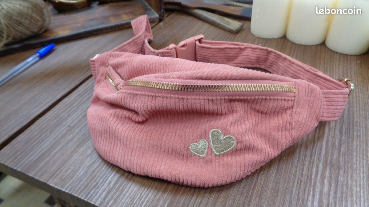 Sac banane en velour cotelé rose kiabi (image 4)
