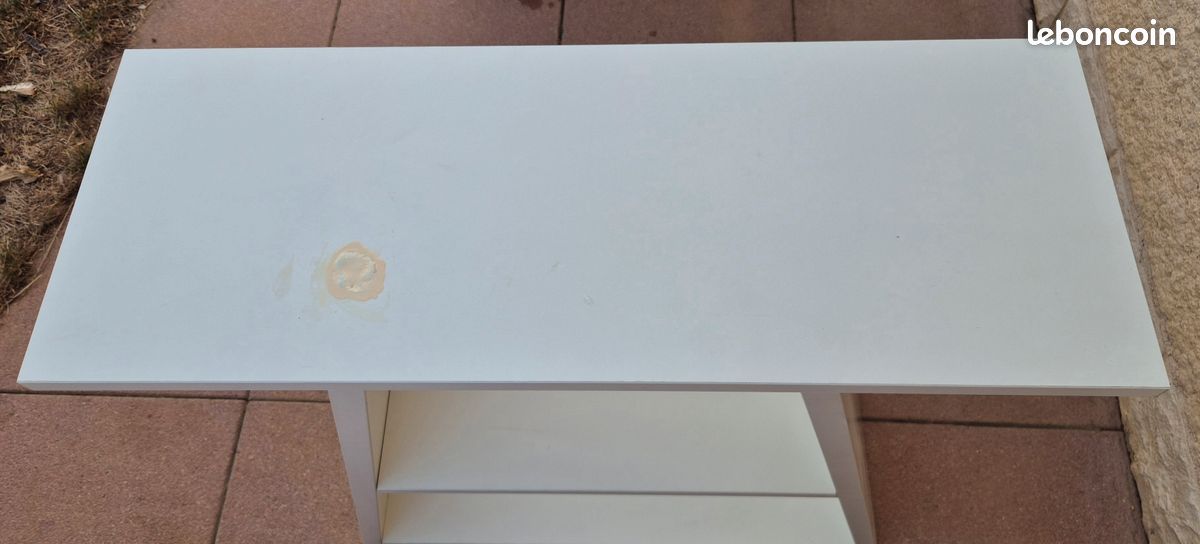 Bureau Tréteaux Blanc et plateau verre IKEA (image 8)