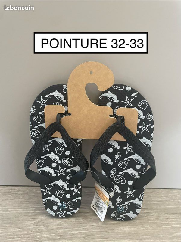 Tongs, chaussures, sandales, nu-pieds été plage piscine mixte (garçon ou fille) 32-33 (image 1)