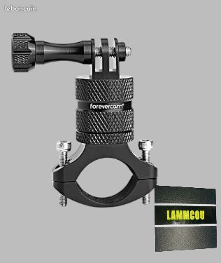 Support Universel Pour Caméra D'action Sur Guidon - Aluminium, Rotule 360°, Pince 20-48 Mm | Vélo, Moto, Quad, Sports Extrêmes
