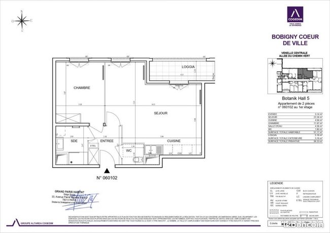 Appartement 2 pièces 51 m²