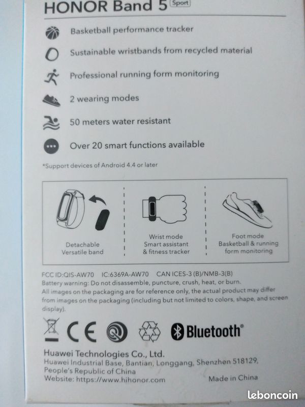 Montre connecté HONOR band sports Montres Bijoux