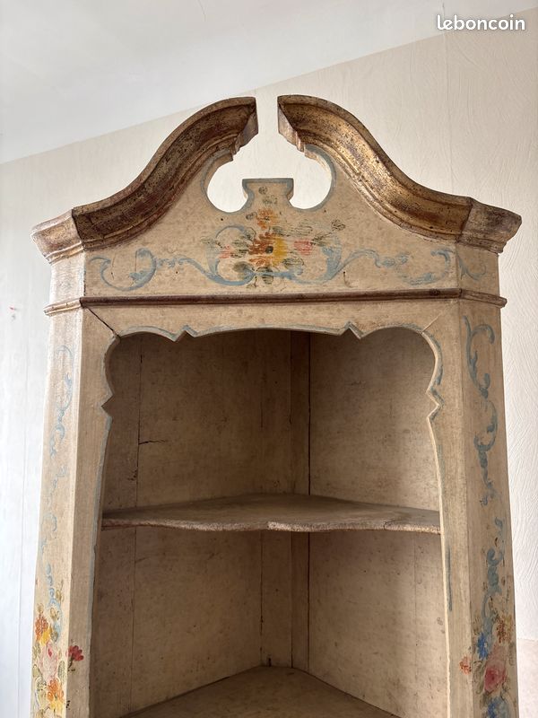MEUBLE TV D'ANGLE LILA - 2 portes - Décor mélaminé Blanc - Pieds en