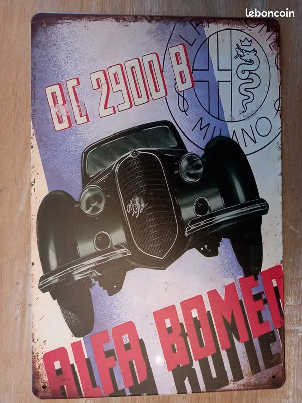 Plaque Métal Alfa Romeo 20x30cm - Déco Vintage Voiture - Plaque Tôle Bombée