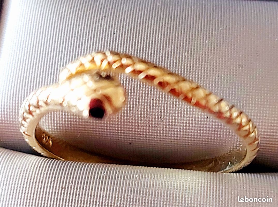 Magnifique bague serpent en plaqué or poinçonne (image 2)