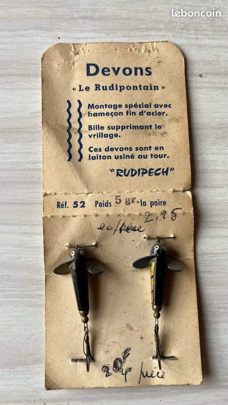 5 Anciens Leurres De Pêche Cuillère – Très Bon état – Fabriqués En France