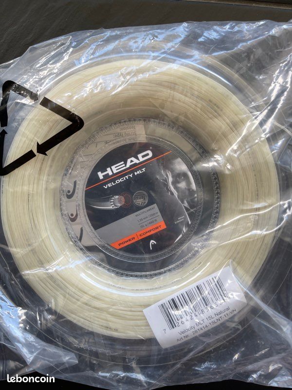 Corde De Tennis HEAD Velocity MLT – Bobine 12m, Jauge 1.25mm, Multi-filament, Puissance Et Contrôle Pour Tournois