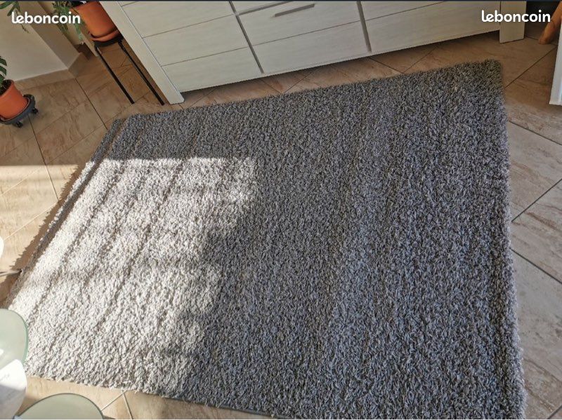 Tapis shaggy poils longs gris 160x230 (image 3)