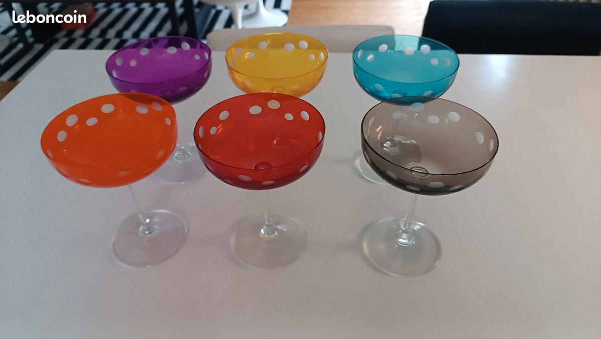 6 verres à champagne vintage LEONARDO en cristal en boite