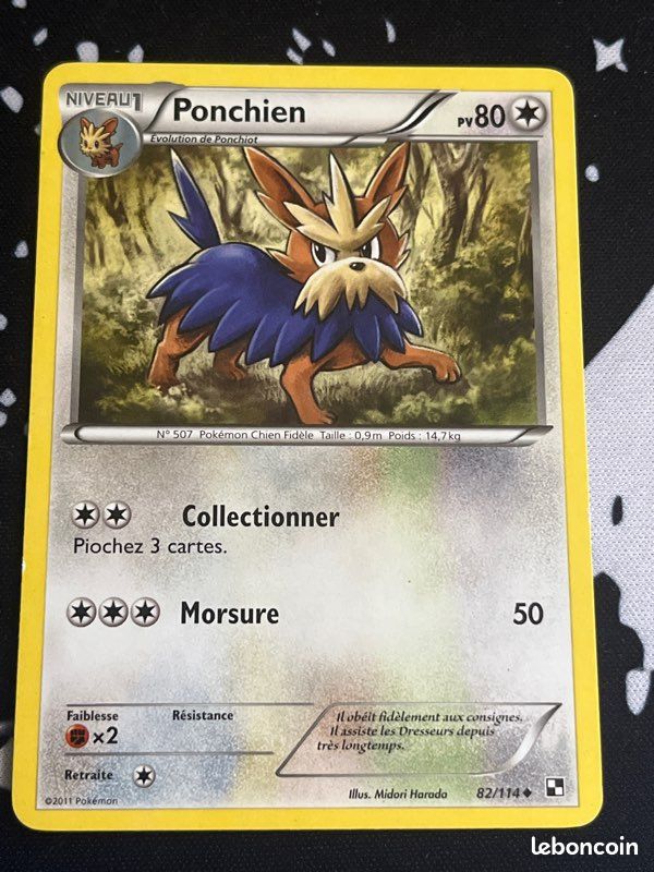Ponchien 82/114 Pokmon Noir et Blanc - Collection
