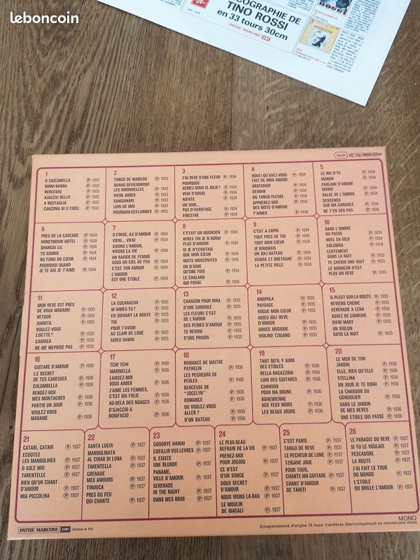 Complet, Superbe coffret de 13 vinyles, intégrale de Tino Rossi de 1932 à 1937 en super état (image 5)
