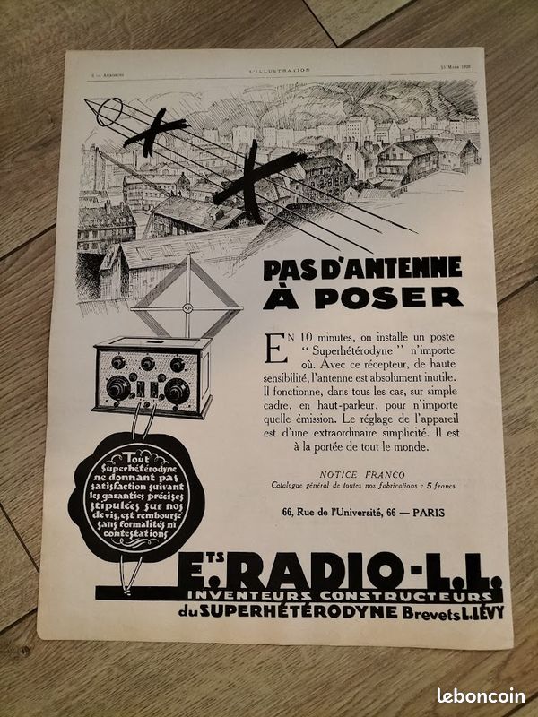 Années 1920. TSF : RADIO L.L. Lot de 14 anciennes publicités de presse (image 10)
