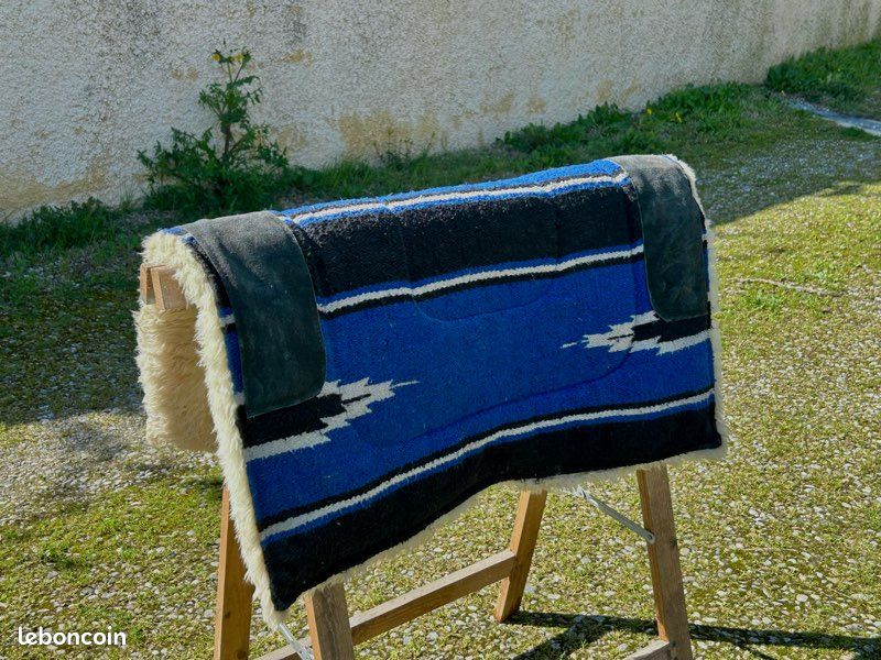 Couverture de selle western faite main noir et blanc Lime DarkOlive