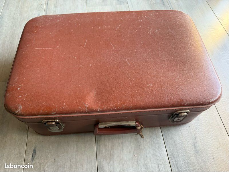 Rareté Ancien Valise Marron, Vintage En Excellent État Années
