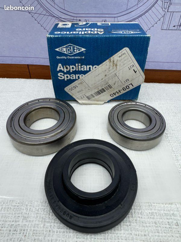Kit roulement / joint lave-linge 6205ZZ / 6206ZZ / LH09-H40 / BRG9 / Electruepart (image 1)