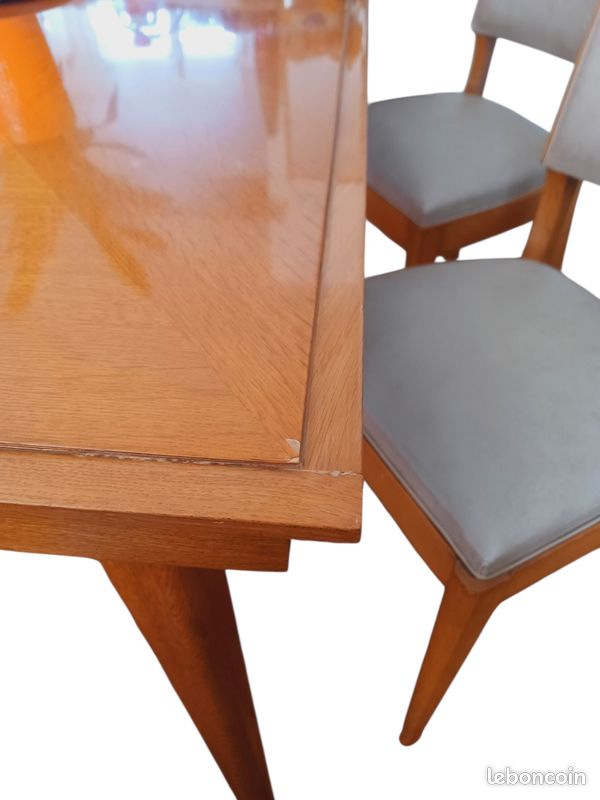 Superbe Ensemble table extensible + 6 chaises vintage 60's 70's arts déco (image 6)