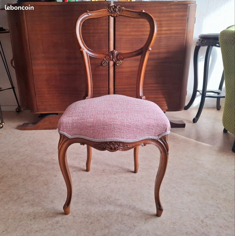 Paire de chaises de chambre de style Louis XV, entièrement restaurées (image 6)